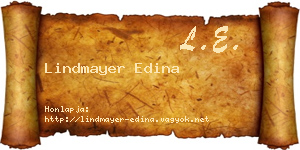 Lindmayer Edina névjegykártya